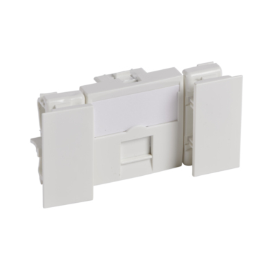 Prise RJ45 catgorie 6 Logix - 8 contacts UTP - 2 modules - Blanc Artic