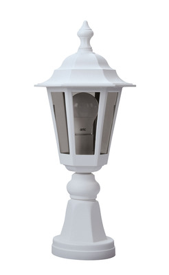 NIZA - Borne Ext. IP43 IK02, blanc, E27 60W max., Lpe non incl., haut.45cm