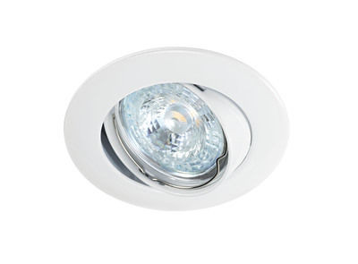 LUNAR 230 CX -Encastr� GU10, rond, basc., blanc, connex. s/outil, Lpe non incl