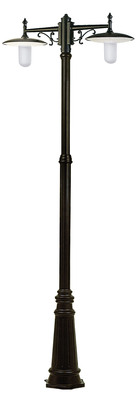 TOSCANE - Lant.+Mat IP43 IK02, noir, E27 2x57W max., Lpe non incl., haut.2,33m