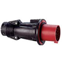 Fiche mobile droite Hypra IP44 16A - 380V~ � 415V~ - 3P+T - caoutchouc