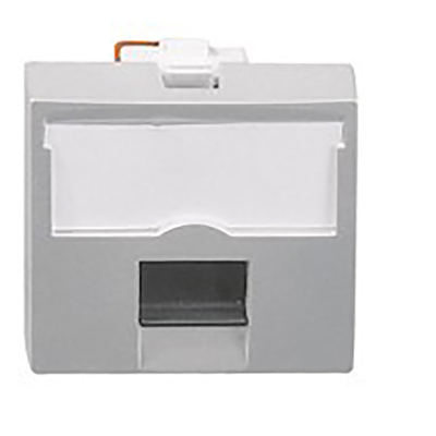 Prise RJ45 catgorie 6 Logix - 8 contacts UTP - 2 modules - Alumnic RAL 9016