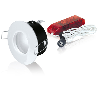 Marina - Kit SDB IP65 rond AB + lpe halogne + transfo TBTS & 1m