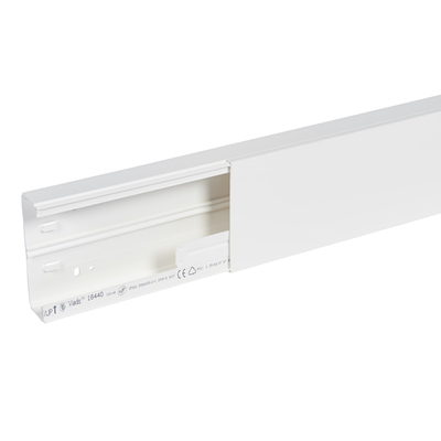 Goulotte distribution Viadis 120x40mm-Fond+couvercle-1 compart-Longueur 2m-Blanc