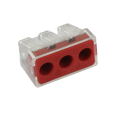 Bo�te de conn. 3 entr�es rouge 6mm�