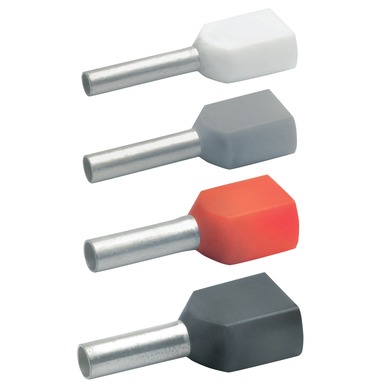 Embout de c�blage isol� orange pour 2 fils de 4� . Longueur: 12mm