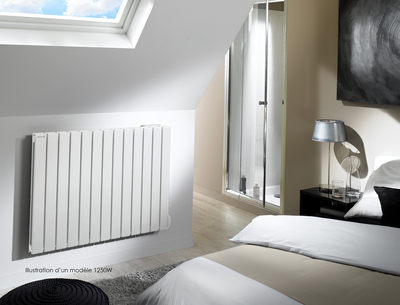 Fassane Premium EL H, commande RF, Blanc RAL 9016, 1500W, H 700 mm / L 1201 mm