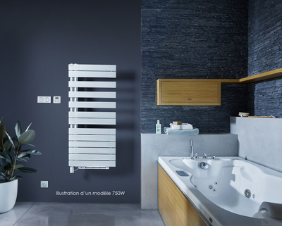 Rgate Twist Air EL gauche, Blanc RAL 9016, 1000W, H 1745 mm / L 550 mm