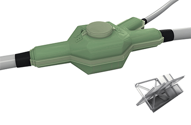 Boite de drivation et rsine polyurthane  couler avec sparateur. taille 3