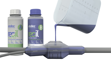 Boite de jonction pour rsine Resil, drivation. 340x130mm, vol 2,9L