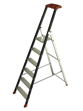 Escabeau aluminium 7 marches, hauteur plateforme 2,38 m, EN131