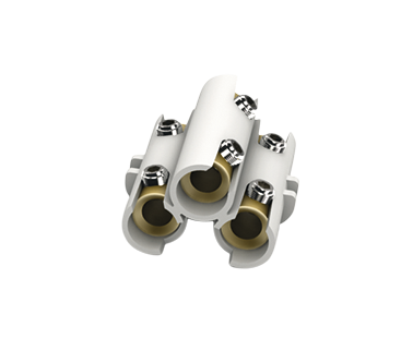 Connecteur aluminium �tam� isol� cylindrique, 3 p�les, 1,5 - 10 mm�