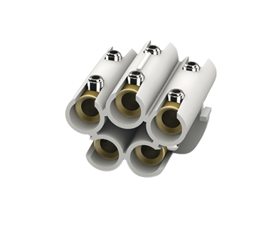 Connecteur aluminium �tam� isol� cylindrique, 5 p�les, 1,5 - 10 mm�