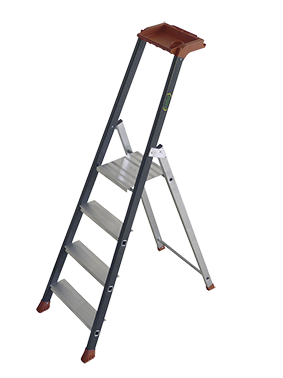 Escabeau aluminium 3 marches. Hauteur plateforme 1.38 m, EN131