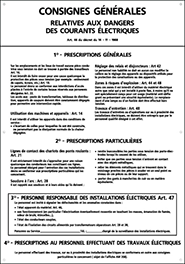 Plaque PVC ''Consignes gnrales relatives aux dangers?'' 350 x 500 x 1 mm