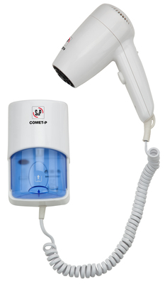 S�che-cheveux mural, marche/arr�t par bouton poussoir