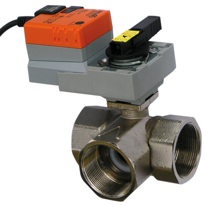 Vanne 3 voies pour caisson CABD N 05, 3WV DN15 KVS1, proport 24 V + servomoteur
