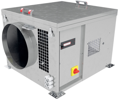 Caisson C4 Ecowatt r�gul�, 1000 m3/h, refoul. horiz en ligne, mono 230V