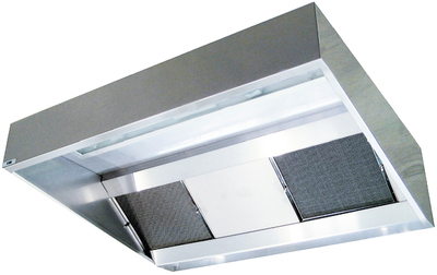 Hotte statique extra-plate, hauteur 40 cm, longueur 1 m, visire 1,2 m