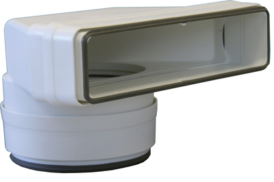 COUDE MIXTE PVC RIGIDE A JOINTS SECTION RECT 55X110 / D100 CIRCULAIRE