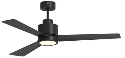 Ventilateur plafond silencieux 3 vitesses noir, 1300 mm, � LED et cde Radio