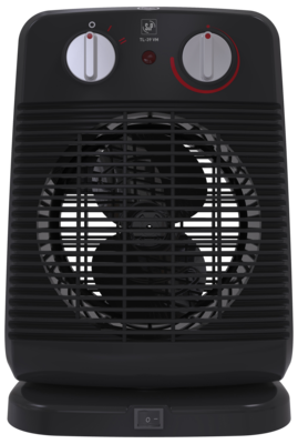 Radiateur soufflant vertical oscillant 1000/2000W, thermostat auto, classe II