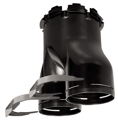 R�duction conique en plastique, raccordement D 90/125 mm