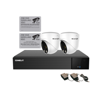 Kit AHD, 1 x AHDVR004N05A, 2 x AHDCAMS05ZB, 2 x 43082, 1 x 43502C, 1 x 43502D
