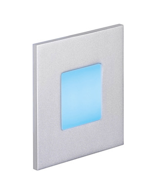 BALIZ 2 - Encastr� Mur carr�, fixe, gris, LED int�g. 1,8W bleu