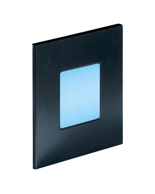 BALIZ 2 - Encastr� Mur carr�, fixe, noir, LED int�g. 1,8W bleu