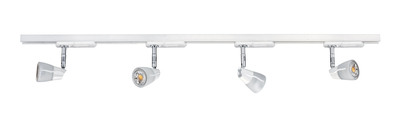 DIAM - Rail 1 all. 029 + 4 spots GU10, blanc, a/lpes LED 4,2W 3000K 500lm incl