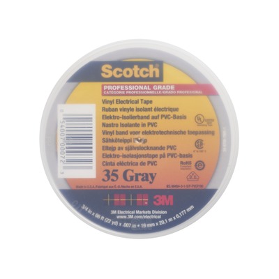 3M Scotch 35 Ruban isolant �lectrique hautes performances 20m x 19mm Gris