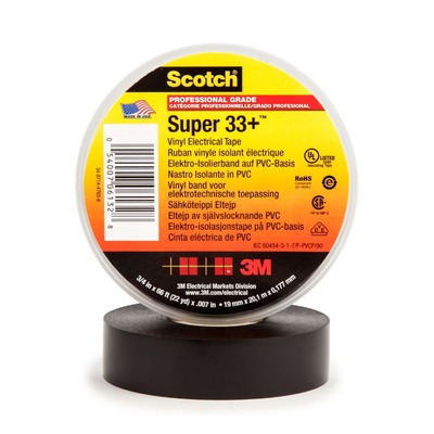 3M Scotch Super 33+ Ruban isolant lectrique haute perf. Noir 6,1m x 19mm