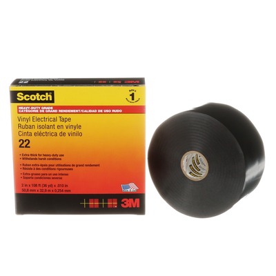 3M Scotch 22 Ruban vinyle isolant lectrique noir 33m x 25mm ep. 0,25mm