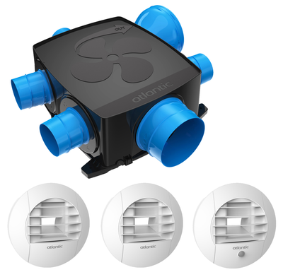 Kit piles Hygrocosy FLEX VMC hygro plat 4 sanitaires (3 bouches)