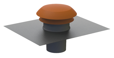 Chapeau de toiture CPR - Diam�tre 160mm - Rouge Tuile