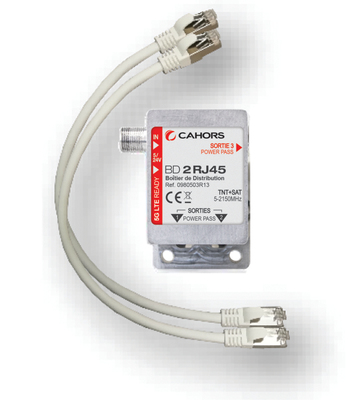 Botier De Distribution Tnt+Sat Sur 2 Sorties Rj45