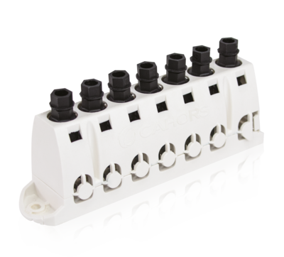 Rpartiteur de terre  perforation d'isoalnt, 1cble pricipal passant ou en extr