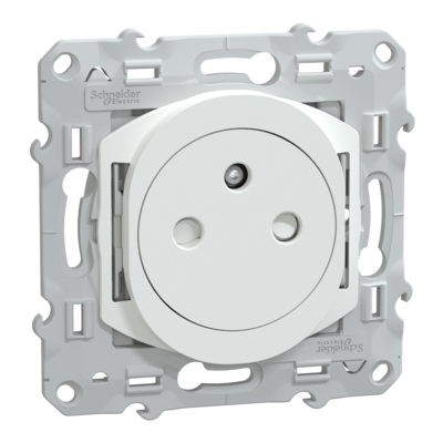 Ovalis - prise de courant 2P+T 16A affleurante - bornes automatiques - Blanc