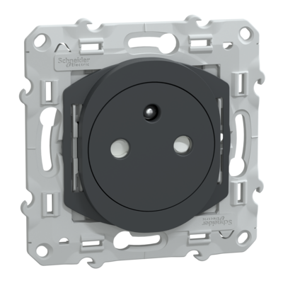 Ovalis - prise de courant 2P+T 16A affleurante - bornes auto - Anthracite