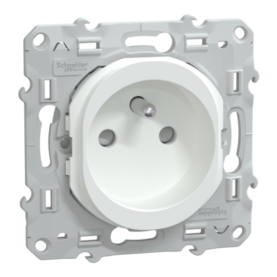 Ovalis - prise de courant  puits 2P+T 16A - bornes automatiques - Blanc