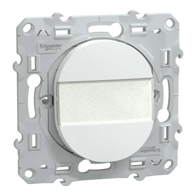 Ovalis - poussoir � fermeture avec porte-�tiquette - 10AX - Blanc