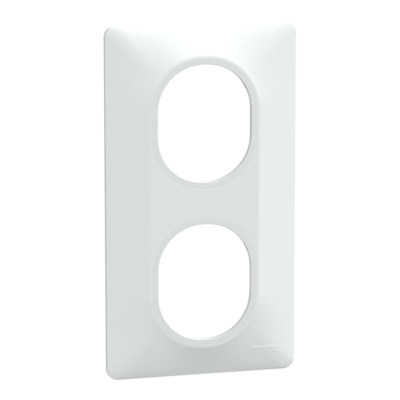 Ovalis - Plaque de finition - 2 postes Vertical - entraxe 71 mm - Blanc
