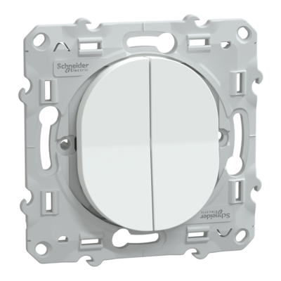 Ovalis - combin� va et vient+poussoir - 10AX - Blanc