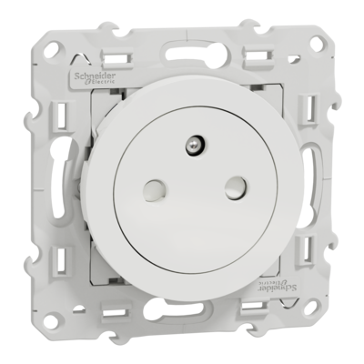 Odace - prise de courant 2P+T affleurante - blanc