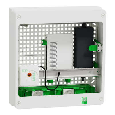 Resi9 Coffret VDI 18M2R - Switch  9ports PoE - 2 prises - grade 3TV 8xRJ45 cat6a