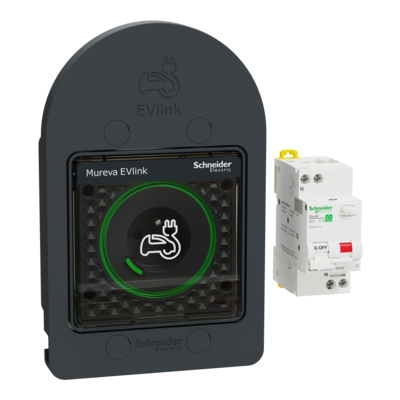Kit Mureva EVlink - Protection + Prise courant 2P+T renforce VE IP66 IK08 gris