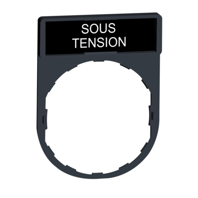 Harmony - porte-tiquette 30x40 + tiquette 'SOUS TENSION' 8x27 - blanc/noir