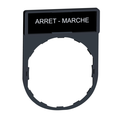 Harmony - porte-tiquette 30x40 + tiquette 'ARRET-MARCHE' 8x27 - blanc/noir