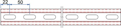 Rail STRUT 41x41x1.80, perfor� 3 faces, longueur 3m, SZ